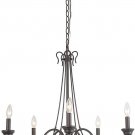 LOG BARN French Country Shabby Chic Chandelier in Brown Rust Metal Finish 5-Light Island Lighting