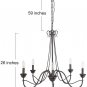 LOG BARN French Country Shabby Chic Chandelier in Brown Rust Metal Finish 5-Light Island Lighting