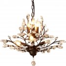 Crystal Vintage 8 Lights Pendant Light K9 Clear Crystal Chandelier Lighting Fixtures(Black)
