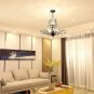 Crystal Vintage 8 Lights Pendant Light K9 Clear Crystal Chandelier Lighting Fixtures(Black)