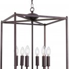 Chandelier Lighting Farmhouse Light,6 Lights Oil Rubbed Bronze Metal Cage Pendant Lighting Fixtures