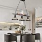 Industrial Retro Pendant Metal Globe Sunshade Chandelier Chandelier with Black Surface 6 Lights