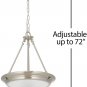 Ravenna Home Classic Integrated LED Pendant Light, Bulbs Included Adjustable 18-72"H, Brushed Nickel