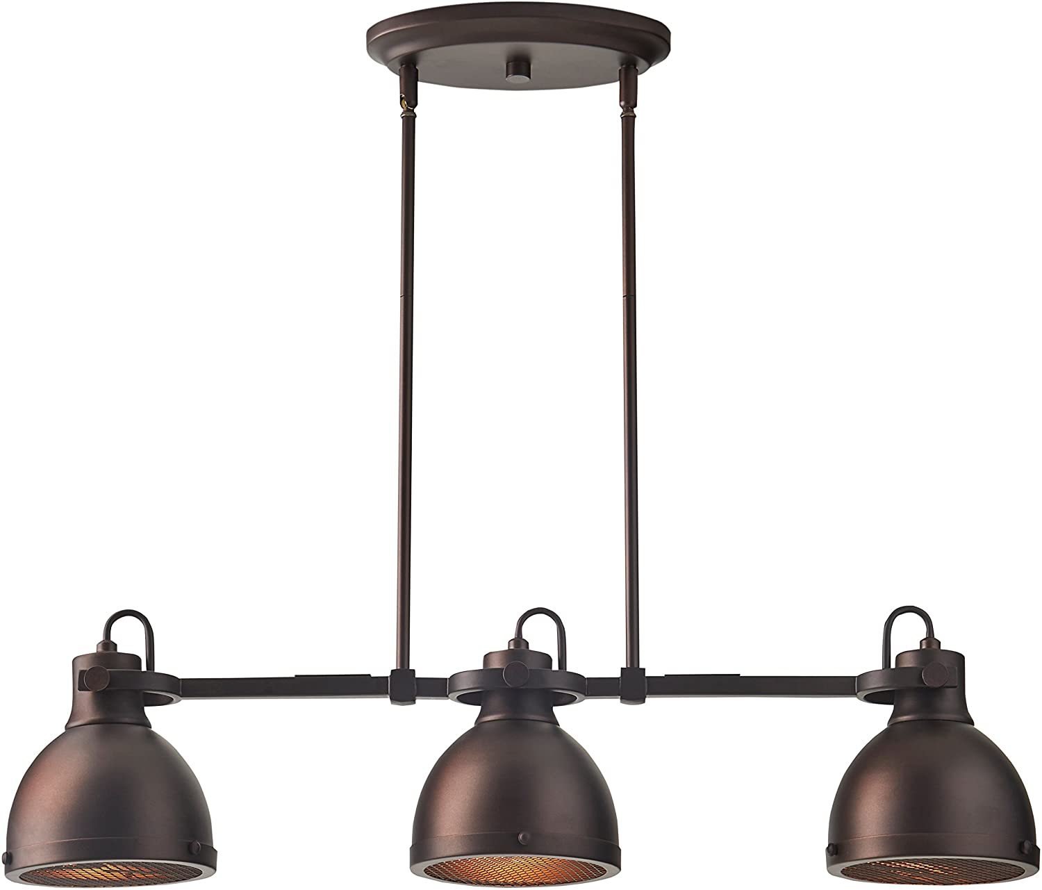 Tone Beam Emmons Triple Ceiling Mount Pendant Lighting Chandelier with Light Bulbs Oil-Rubbed Bronze