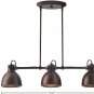 Tone Beam Emmons Triple Ceiling Mount Pendant Lighting Chandelier with Light Bulbs Oil-Rubbed Bronze