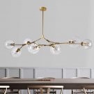 LUOLAX Modern Black Pendant Light Glass Chandelier with 7 Lights