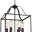16-inch Foyer Chandelier Oil Rubbed Bronze 6 Lights,  Hanging Lantern Pendant Light Industrial Style