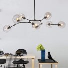 LUOLAX Modern Black Pendant Light Glass Chandelier with 7 Lights