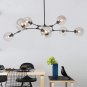 LUOLAX Modern Black Pendant Light Glass Chandelier with 7 Lights