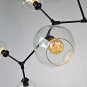 LUOLAX Modern Black Pendant Light Glass Chandelier with 7 Lights