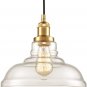 Modern Brass Clear Glass Pendant Lights 3 Pack Kitchen Island Lighting Gold Finish Hanging Lighting