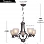 5 Light Shaded Contemporary Chandeliers with Alabaster Glass Oil Rubbed Bronze Modern Light Fixtures