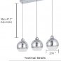 E26 Droplight Electroplated Chrome Plated Glass Dome Lamp Non-dimmable Hanging Kitchen Lights