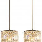 Crystal Chandelier Ladero Modern Island Chandelier Linear Hanging Ceiling Lamps(2-PACK)
