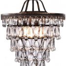 35.56 Cm Crystal Chandelier Farmhouse Bronze Bathroom Chandelier, 4 Light Lamp Hanging Chandeliers