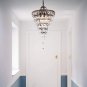 35.56 Cm Crystal Chandelier Farmhouse Bronze Bathroom Chandelier, 4 Light Lamp Hanging Chandeliers