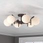 Rivet Modern 6 spherical embedded metal ceiling chandelier chandelier, matte black