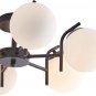Rivet Modern 6 spherical embedded metal ceiling chandelier chandelier, matte black