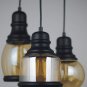 Real Hudson 3-Light Multi Pendant Chandelier Can Glass Adjustable Pendant Matte Black
