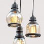 Unitary Brand Antique Black Shade Glass Jar Pendant Light Max 120W with 3 Lights Painted Finish