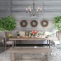 LOG BARN French Country Metal Chandelier Antique Brush Dark Silver 27.6" Living Room Pendant Light
