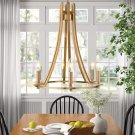 Emliviar Industrial Chandelier Light Fixture, 6-Light Large Pendant Lighting for Entryway（Gold）