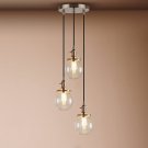 Pathson Island chandelier 3-light retro-style gloves transparent glass lampshade indoor chandeliers