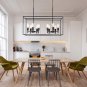 10 Lights Kitchen Island Pendant Lighting Black Industrial Chandelier for Kitchen Dining Room Bar