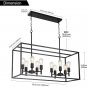 10 Lights Kitchen Island Pendant Lighting Black Industrial Chandelier for Kitchen Dining Room Bar