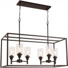 VINLUZ 6 Light Farmhouse Kitchen Island Lighting Oil Rubbed Bronze Dining Room Chandelier