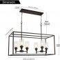VINLUZ 6 Light Farmhouse Kitchen Island Lighting Oil Rubbed Bronze Dining Room Chandelier