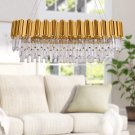 MEELIGHTING W35" Linear Modern Crystal Chandelier Lights Luxury Pendant Ceiling Light