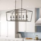 6-Light Kitchen Island Lighting, Modern Linear Pendant Light Fixture, Oil Rubbed Bronze Finish