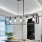 Rectangle Pendant Lighting 5 Lights Bronze Kitchen Island Chandeliers, Classic Rustic Ceiling Light