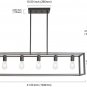 Rectangle Pendant Lighting 5 Lights Bronze Kitchen Island Chandeliers, Classic Rustic Ceiling Light