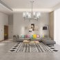 6 Light Contemporary Chandelier Pendant Lighting Cylinder Clear Glass Shaded Classic Ceiling Light