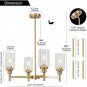 4 Light Metal Pendant Lighting Traditional Cylinder Ceiling Light with Clear Glass Shades Fixtures