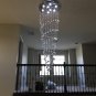 Crystal Raindrop Chandelier Lighting Flush LED Ceiling Light Fixture Pendant Livingroom Double Swirl