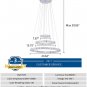 Crystal Chandelier Pendant Light Dimmable with Remote Control Temperature Adjustable LED Light