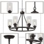 MELUCEE Sputnik Chandelier with Glass Lampshade(6 lights)