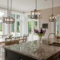 Farmhouse Kitchen Island Pendant Antique Wood and Matte Ferrous Metal Finish, Dining Room Lamps