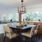 Farmhouse Kitchen Island Pendant Antique Wood and Matte Ferrous Metal Finish, Dining Room Lamps