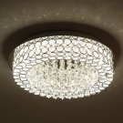 LED Ceiling Light Crystal Chandelier ETL Dimmable Lighting Flush Mount Crystal Raindrop Pendant Lamp