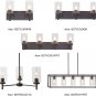 VINLUZ 8 Lamp Shovel Chrome Modern Chandelier Dining Kitchen Lights, Black