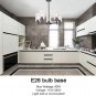 VINLUZ 8 Lamp Shovel Chrome Modern Chandelier Dining Kitchen Lights, Black