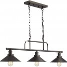 Zeyu Industrial 3-Light Pendant Lighting, Vintage Kitchen Island Light with Oil Rubbed Bronze Finish