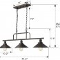 Zeyu Industrial 3-Light Pendant Lighting, Vintage Kitchen Island Light with Oil Rubbed Bronze Finish