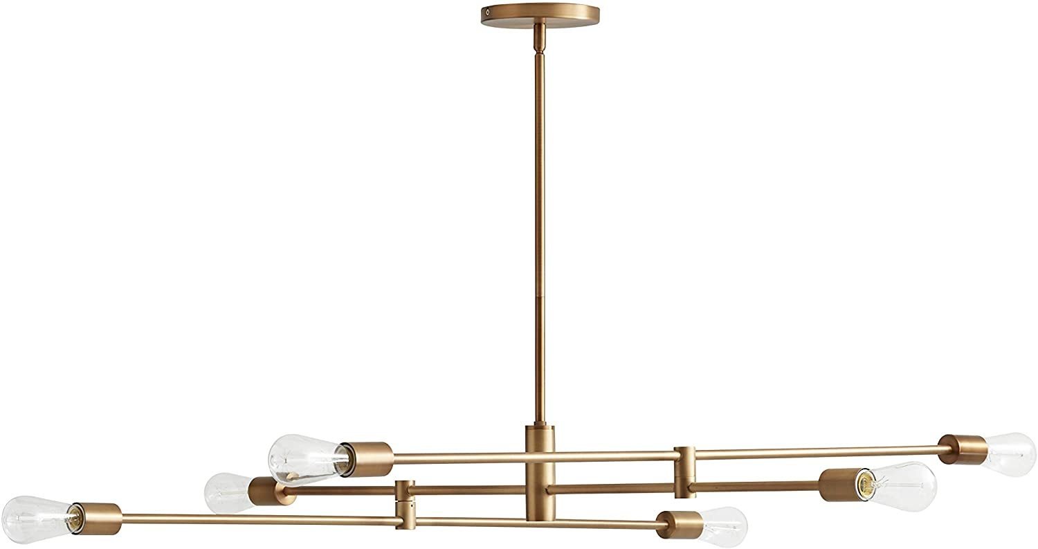 Rivet Mid-Century Modern Metal Rod Ceiling Pendant Lamp