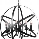 Lamp Chandelier Rural Style Industrial Chandelier with Metal Lampshade of Farmhouse Black Chandelier