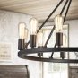 Antique Painted Metal Rustic Vintage Farmhouse Industrial Country Style Island Chandeleir
